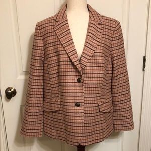 TALBOTS Jacket Blazer Womens Lined Wool Blend Business Career Office size 18